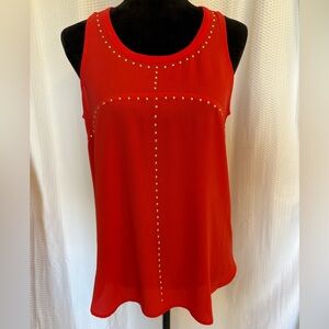 Michael Kors red with gold studs tank top size medium